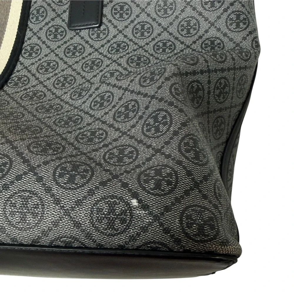 Tory Burch Gemini Link Tote Women Large Gray Black Monogram Zip Top Bag EUC - Picture 9 of 9